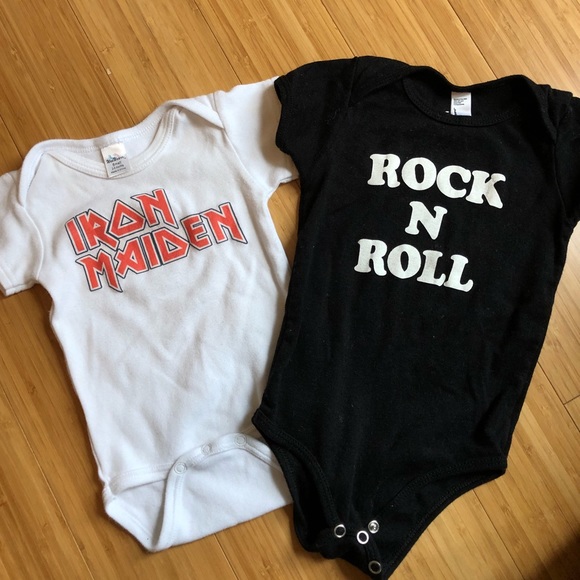 iron maiden baby onesie